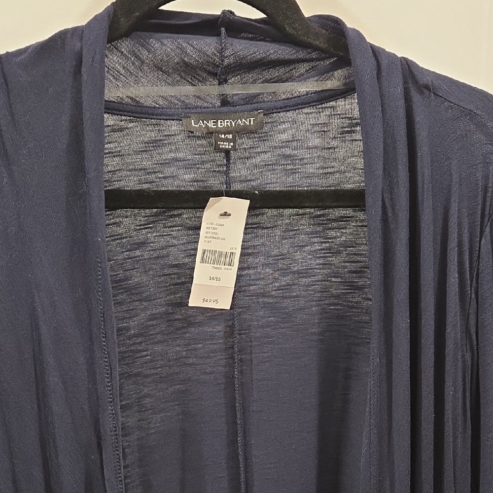 Lane Bryant NAVY Draped Women's Cardigan - Picture 2 of 3